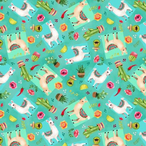 Tricoline Digital Lhamas e Cactos