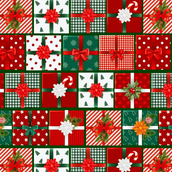 Tricoline Digital Laços e Presentes de Natal