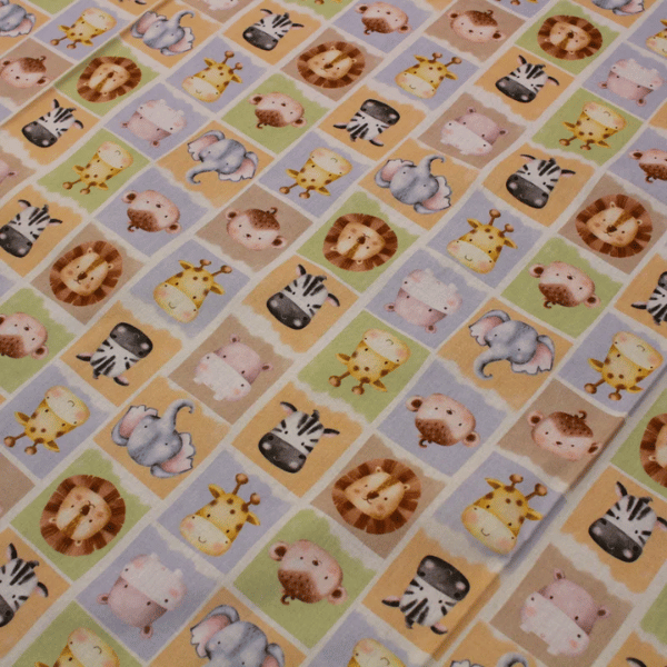 Tricoline Digital Quadrados Animais Fofinhos