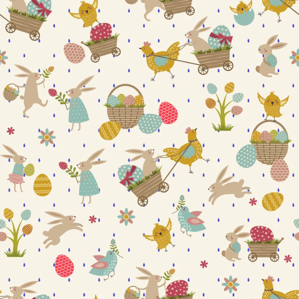 Tricoline Páscoa Coelho e Pássaros