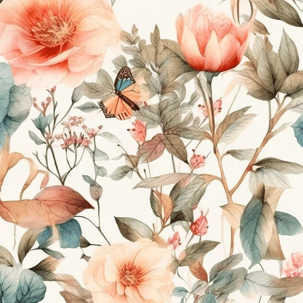 Tricoline Floral Jardim de Borboletas