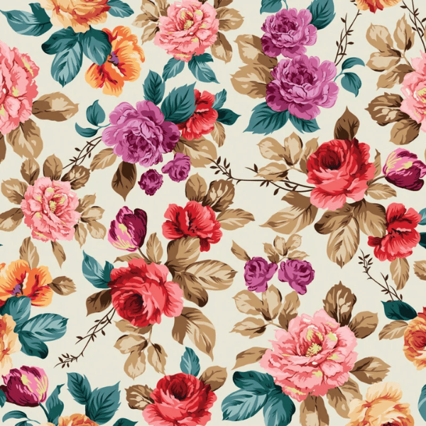 Tricoline Floral Jardim das Rosas II