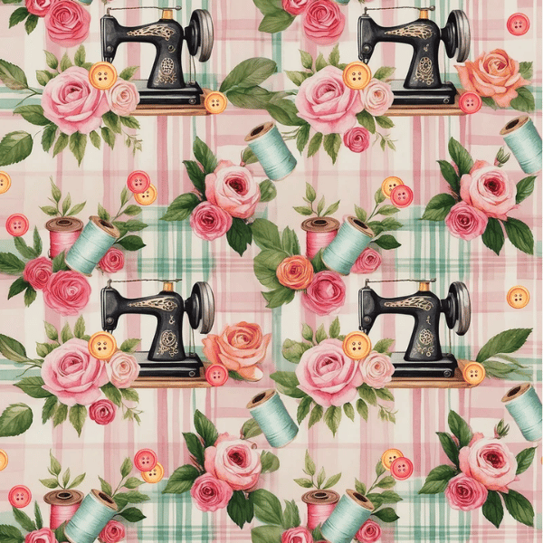 Tricoline Estampado Costura Vintage