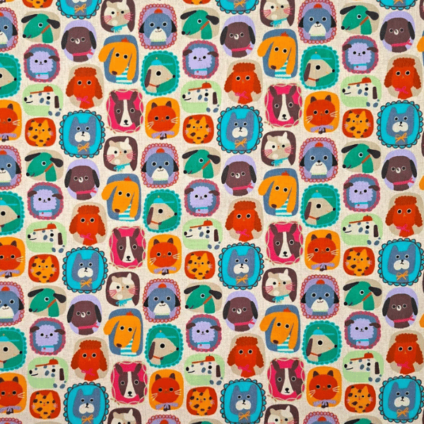 Tricoline Estampado Pets Coloridos