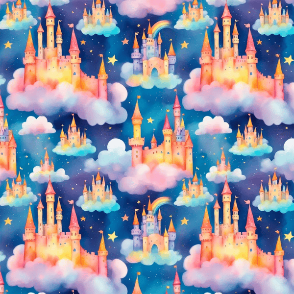 Tricoline Estampado Digital Castelo Encantado no Céu