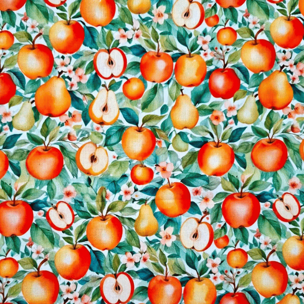 Tricoline Estampado Maçãs e Peras