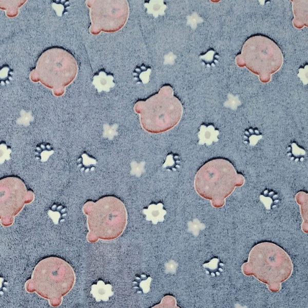 Tecido Fleece Infantil Ursinhos Brilha no Escuro