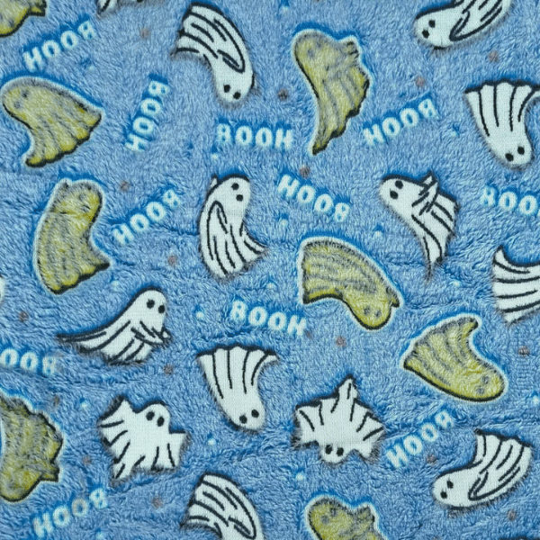 Fleece Infantil Fantasminhas “Boo” Azul Brilha no Escuro