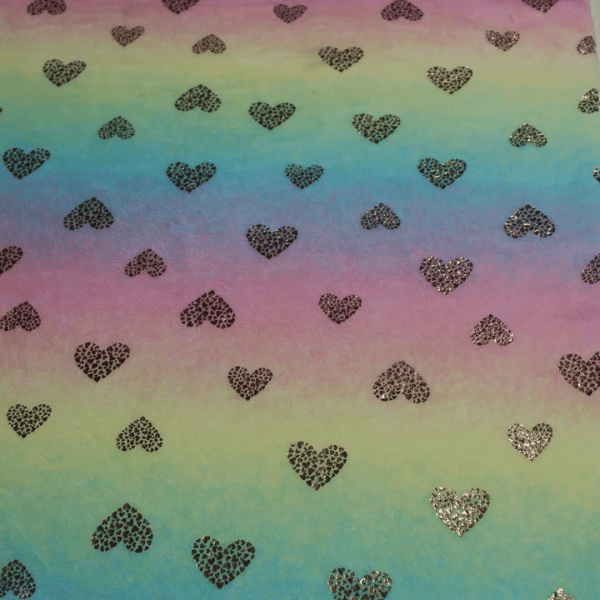 Fleece Holográficos Corações