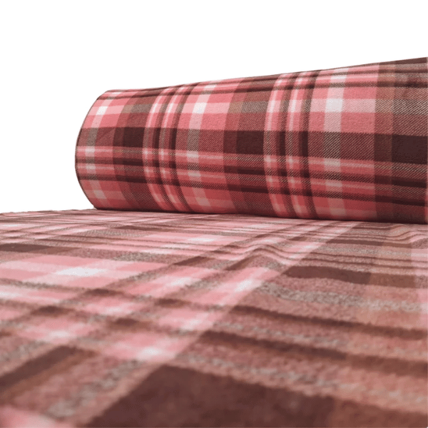 Fleece Xadrez Rosa com Marrom