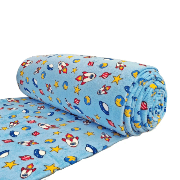 Fleece Espaço Foguetes Azul