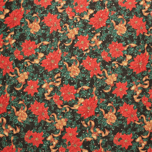 Oxford Estampado NatalIno Poinsettias