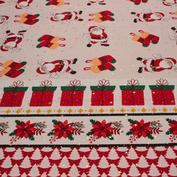 Oxford Estampado Natal Papai Noel e Presentes