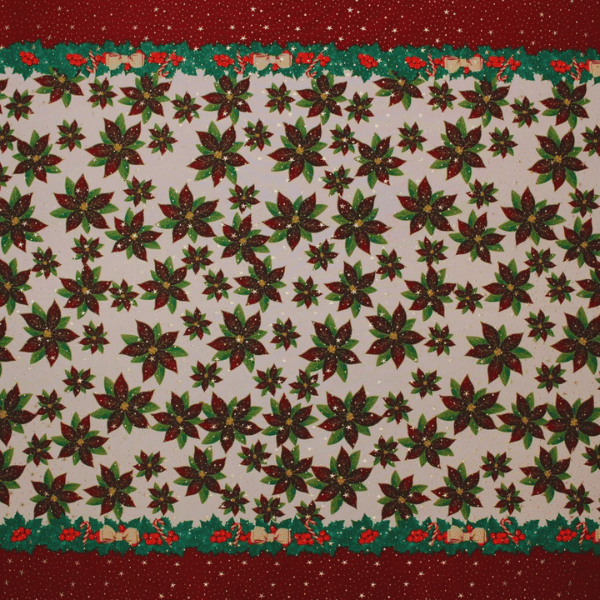 Oxford Estampado Natalino Flores e Laços