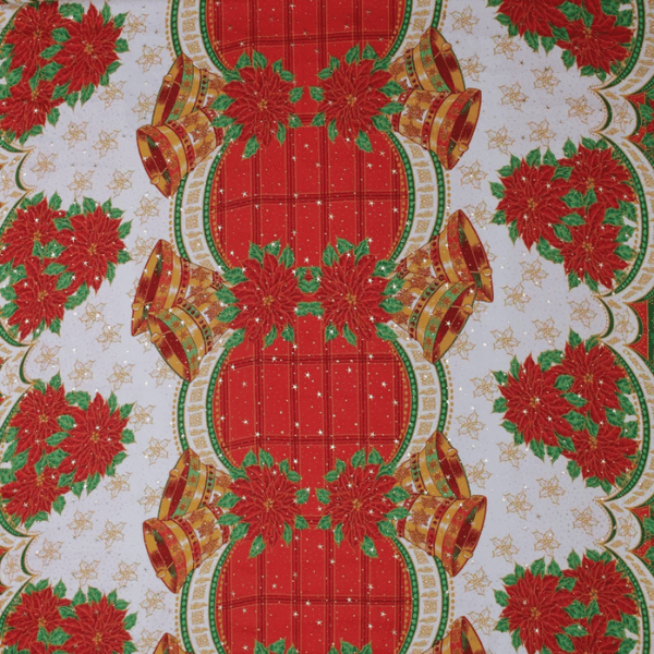 Oxford Estampado Natalino Sinos e Flores