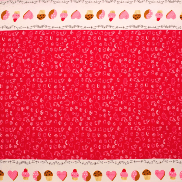 Oxford Estampado Confeitaria Vermelho
