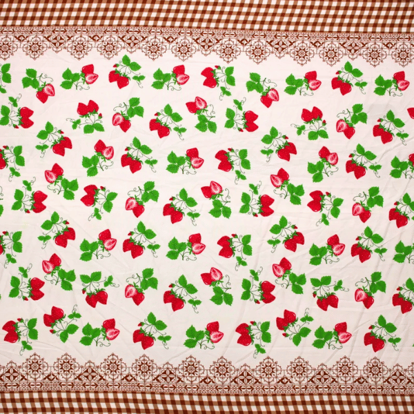 Oxford Estampado Xadrez Morangos