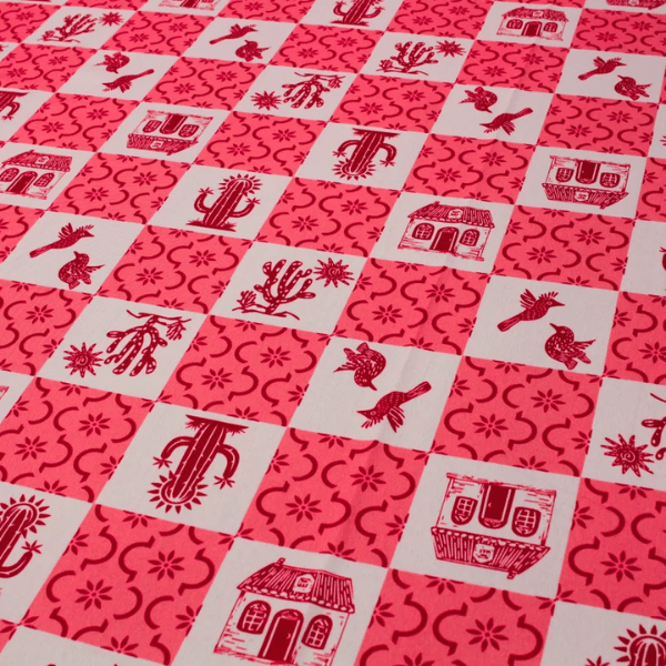 Oxford Estampado Casinhas e Cactos