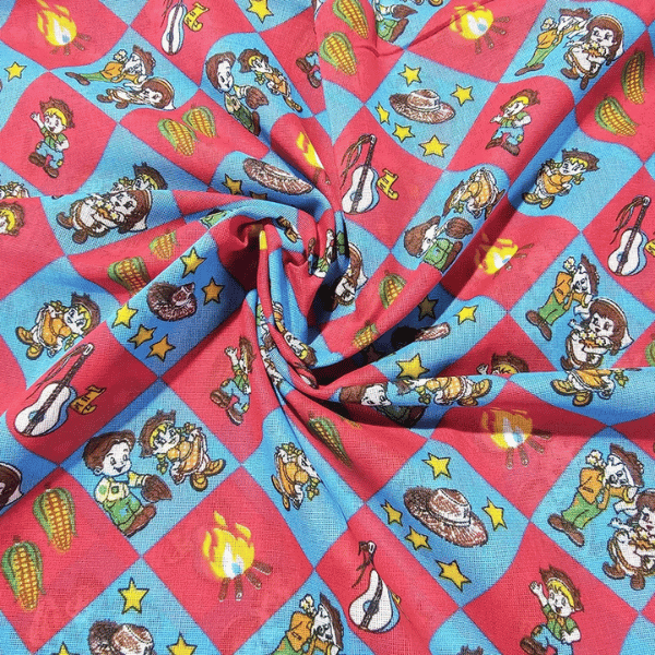 Tecido Chita Casal Junino 100% Algodão