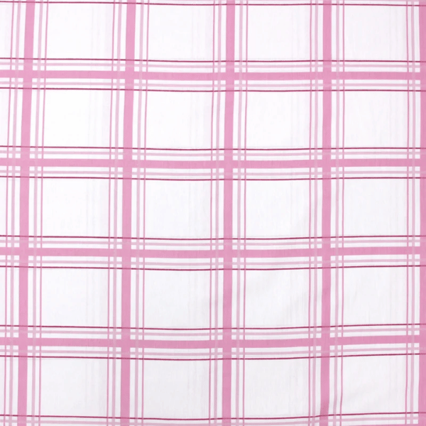 Percal Xadrez Rosa em Fundo Branco 100% Algodão 150 Fios - 2,48 de Largura