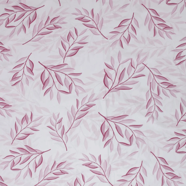 Percal Folhas Rosa 100% Algodão 150 Fios - 2,48 de Largura