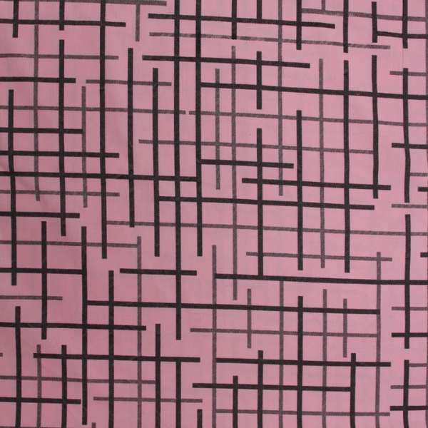 Percal Rosa com Linhas Pretas 150 Fios - 2,50 de Largura