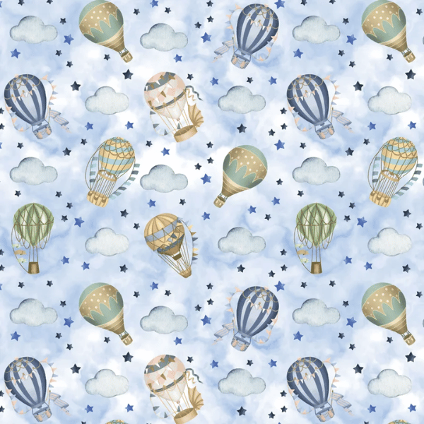 Tricoline Digital Infantil Balões no Céu - Meio Metro ( 50cm x 150cm)